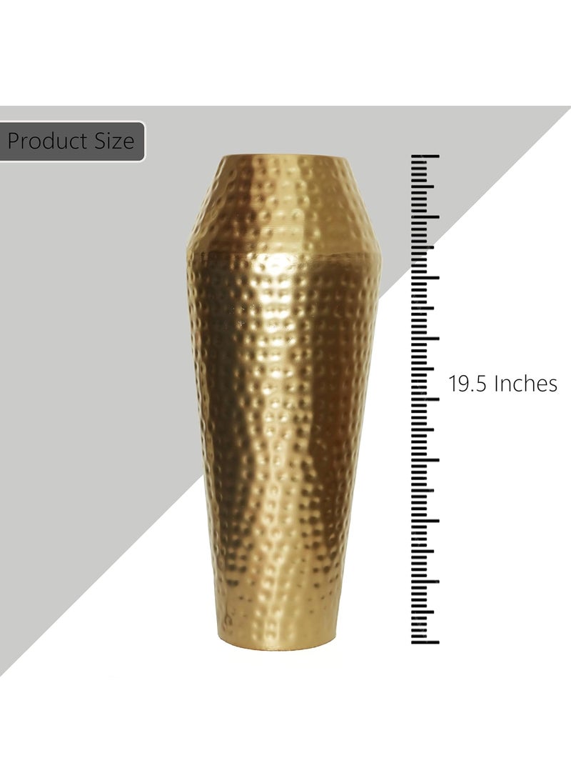 Deco Vase 195Inch Floor Vase Tall Decorative Iron Vase with Finish Handmade Iron Vase for Living Room Dcor Office Entryway Wedding Gift Modern Hammered Design