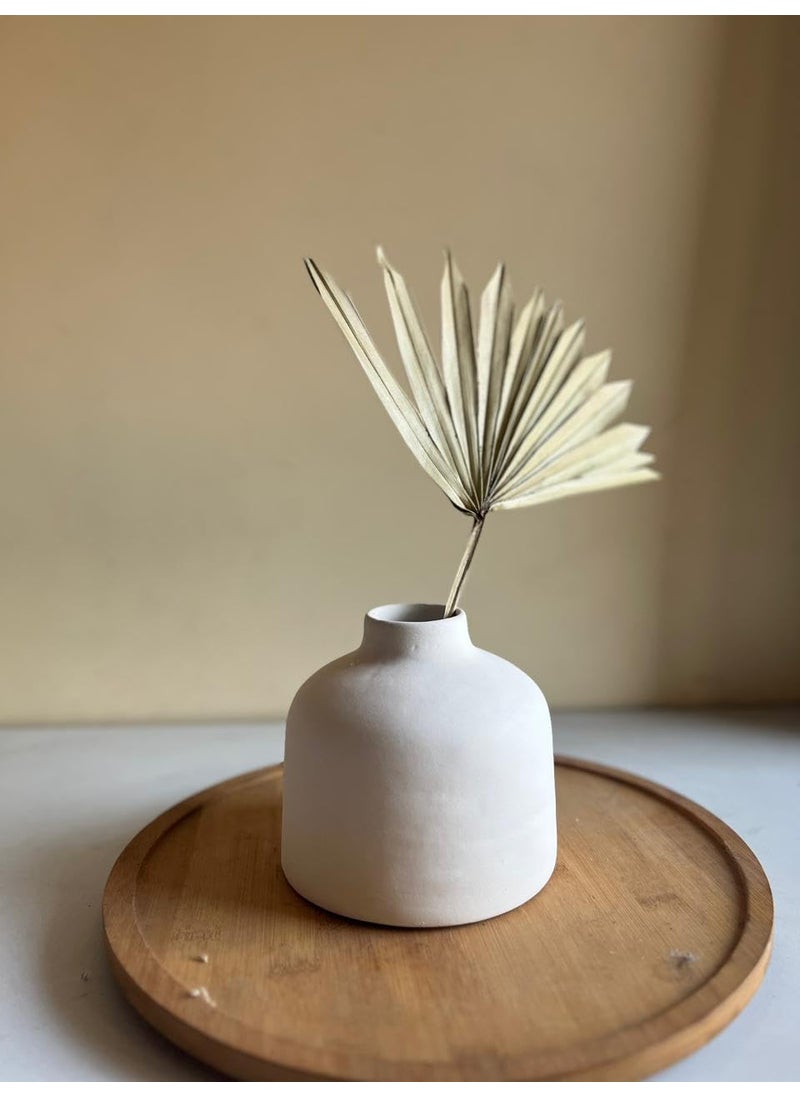 Craftribal Minimalistic White Vase Set of 3 Size 95x55x55 Ceramic Flower Vase for Living RoomFlower Pot for Showpieces Centrepiece vases for Pampas Grass Modern Vases for Home Decor