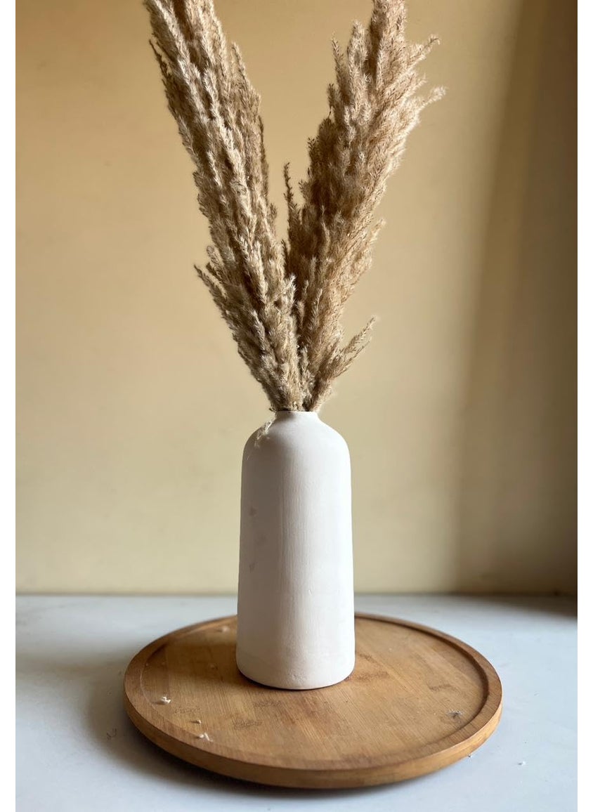 Craftribal Minimalistic White Vase Set of 3 Size 95x55x55 Ceramic Flower Vase for Living RoomFlower Pot for Showpieces Centrepiece vases for Pampas Grass Modern Vases for Home Decor