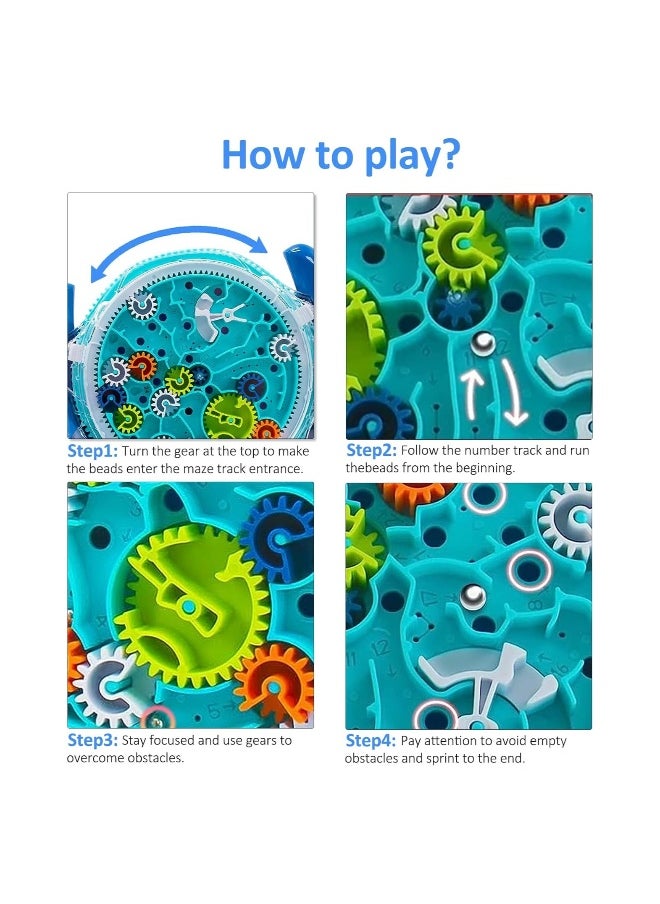 Brain Teasers Puzzles Games for Kids, 3D Gravity Maze Ball for Kids 3-8, Labyrinth Game Mind Puzzle with Gear Control, Challenges Fine Motor Skills, Puzzle Toys Gifts for Kids Teens, Hard Games