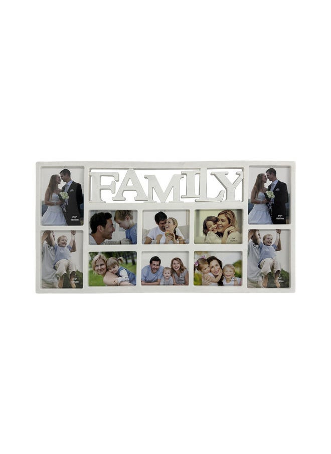 Decorhills Plastic Family Design Multi Pictures Collage Photo Frame | Wall Mount Display | Holds Multiple Photos | White Frame | Durable & Lightweight | Home & Office Décor | 1-Pc