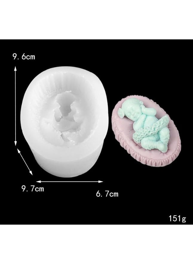 RKPM HOMES Sleeping Baby with a Pillow Design Fondant Mold I 3D Newborn Christening Silicone Mould I for DIY Handmade Cake Dcor Polymer Clay Candy Cookies Muffin Soap Resin Wax Candle Making C