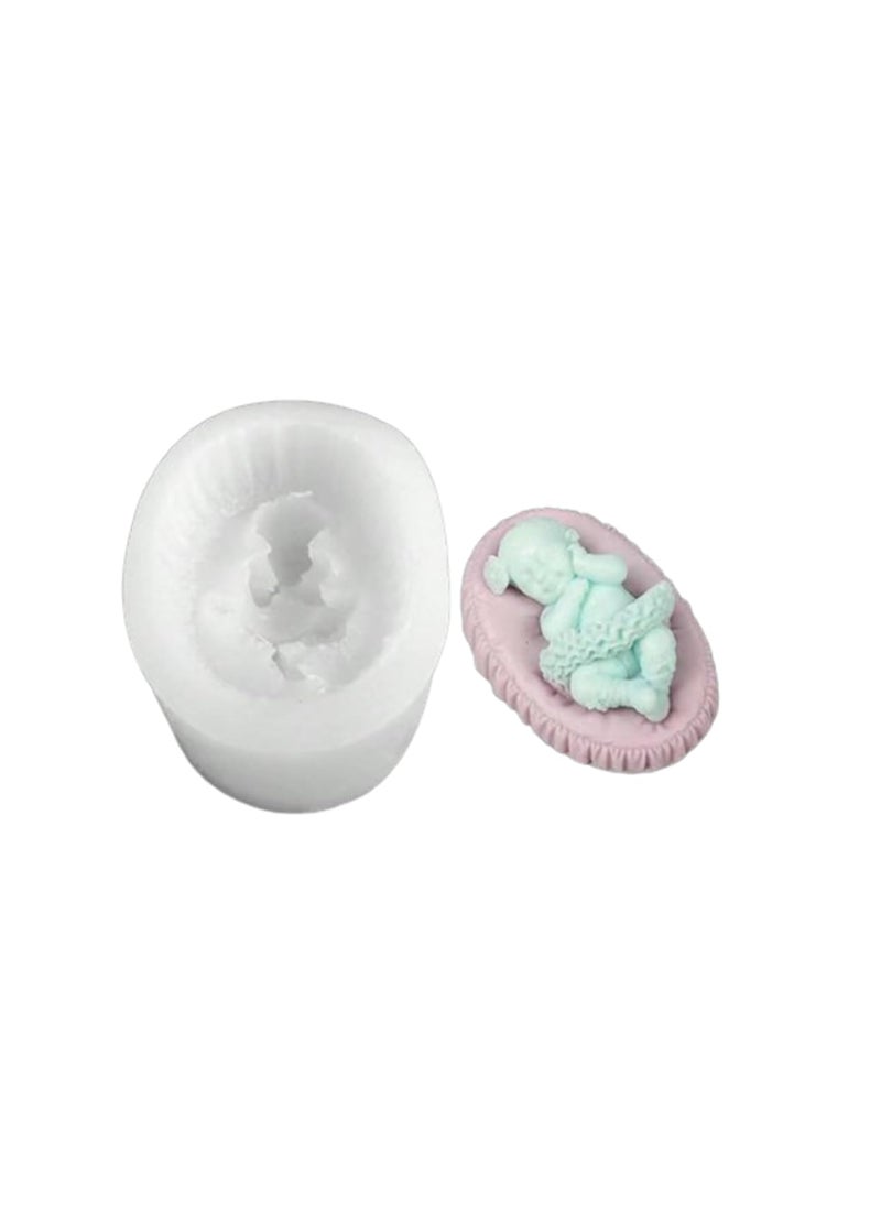 RKPM HOMES Sleeping Baby with a Pillow Design Fondant Mold I 3D Newborn Christening Silicone Mould I for DIY Handmade Cake Dcor Polymer Clay Candy Cookies Muffin Soap Resin Wax Candle Making C