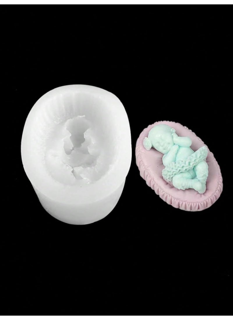 RKPM HOMES Sleeping Baby with a Pillow Design Fondant Mold I 3D Newborn Christening Silicone Mould I for DIY Handmade Cake Dcor Polymer Clay Candy Cookies Muffin Soap Resin Wax Candle Making C