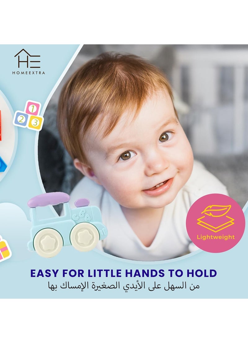 Baby Teether Toy Rattle Set 14 PCS Baby Rattle Toy Set Spin Rattles Sensory Toy Set Food Grade Silicone Material Early Educational Toy Set With Storage Box