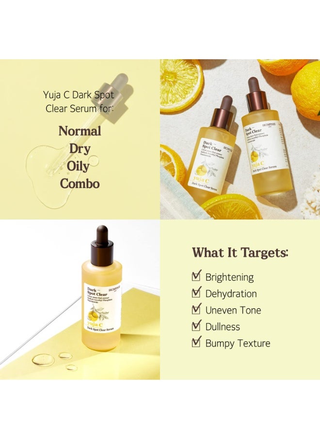 SKINFOOD Yuja C Dark Spot Clear Serum (50ml), 75% Yuja Extract with Niacinamide & Panthenol Blemish Care Serum