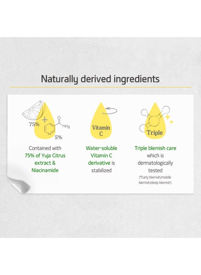 SKINFOOD Yuja C Dark Spot Clear Serum (50ml), 75% Yuja Extract with Niacinamide & Panthenol Blemish Care Serum