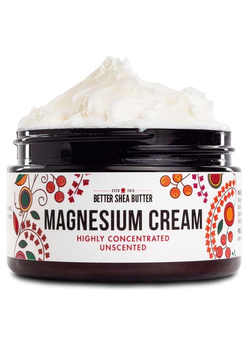 Magnesium Good Night Cream | Relieves Muscle Tension and Leg Cramps | Night Lotion Safe for Pregnancy, Kids and Babies | Organic and Natural Ingredients| Vegan, US made | (Unscented)