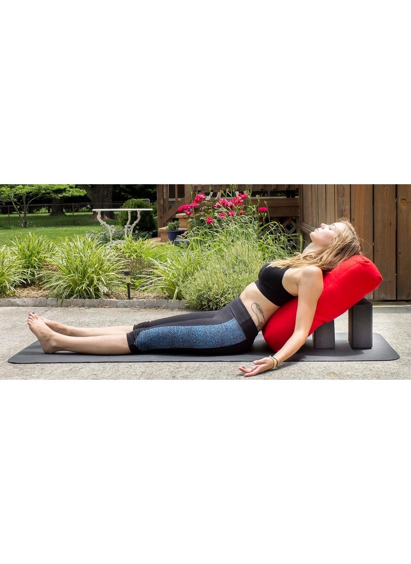 The Yogis Iyengar Yoga Bolster RemovableWashable Cotton Cover with Yoga Eye Pillow