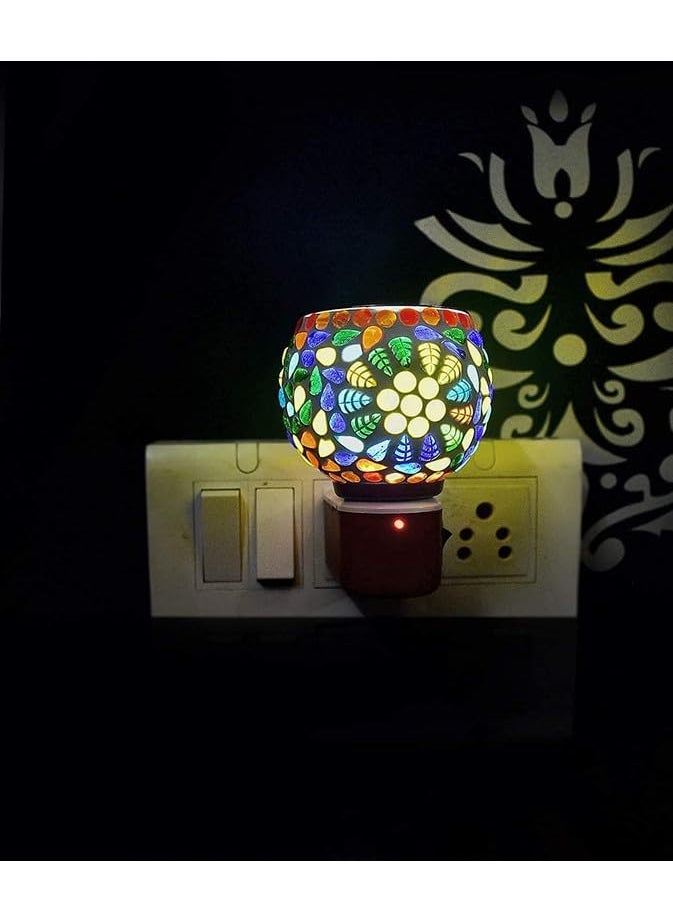 KBZONE Multipurpose Ceramic Kapoor Dani Fragnance Night lamp Electric Incense Burner Aroma Oil Burner with Night Lamp Aroma Kapoor Dani Electric Kapur Burner Electric Dhoop Dani Home Office