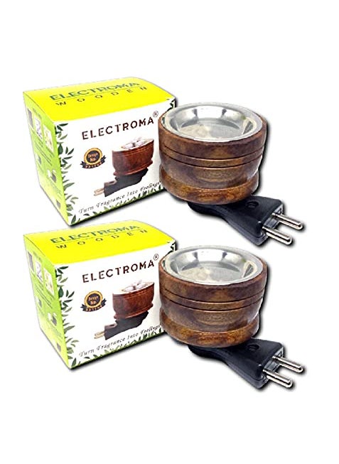 VK Tech Electroma Kapurdani Wooden Electric Incense Burner Brown Pack of 2
