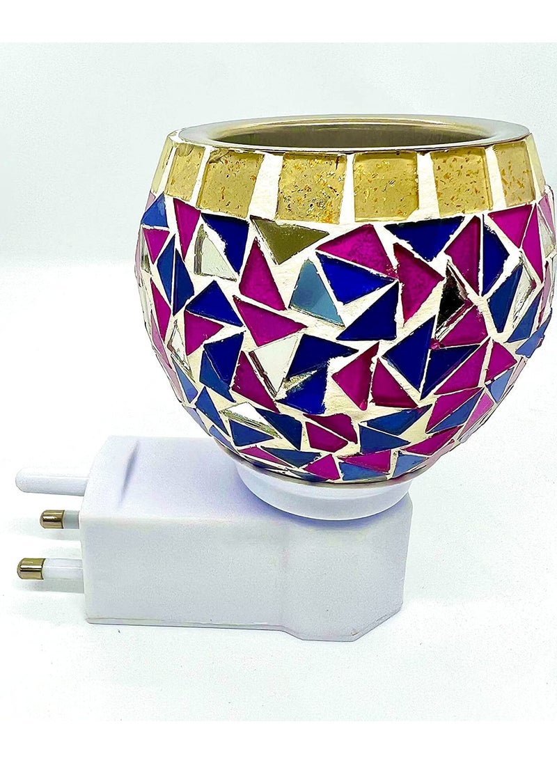 SK Trades Multipurpose Ceramic Kapoor Dani Night lamp Electric Incense Burner Aroma Burner with Night Lamp for Home Round