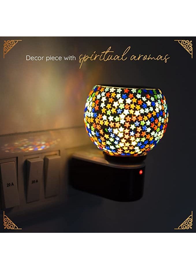 VARiSTY Multipurpose Ceramic Kapoor Dani Night lamp Electric Incense Burner Aroma Burner with Night Lamp Aroma Kapoor Dani Electric Kapur Burner Electric Dhoop Dani for Home Office