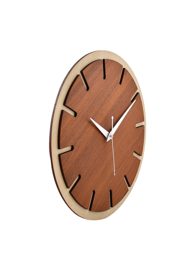 Ingo creation Decorative Silent NonTicking Wooden Wall Clock for Home Stylish Latest 12 Inch Designer Wall Clock for Home Living Room Bedroom Office Hall Kitchen
