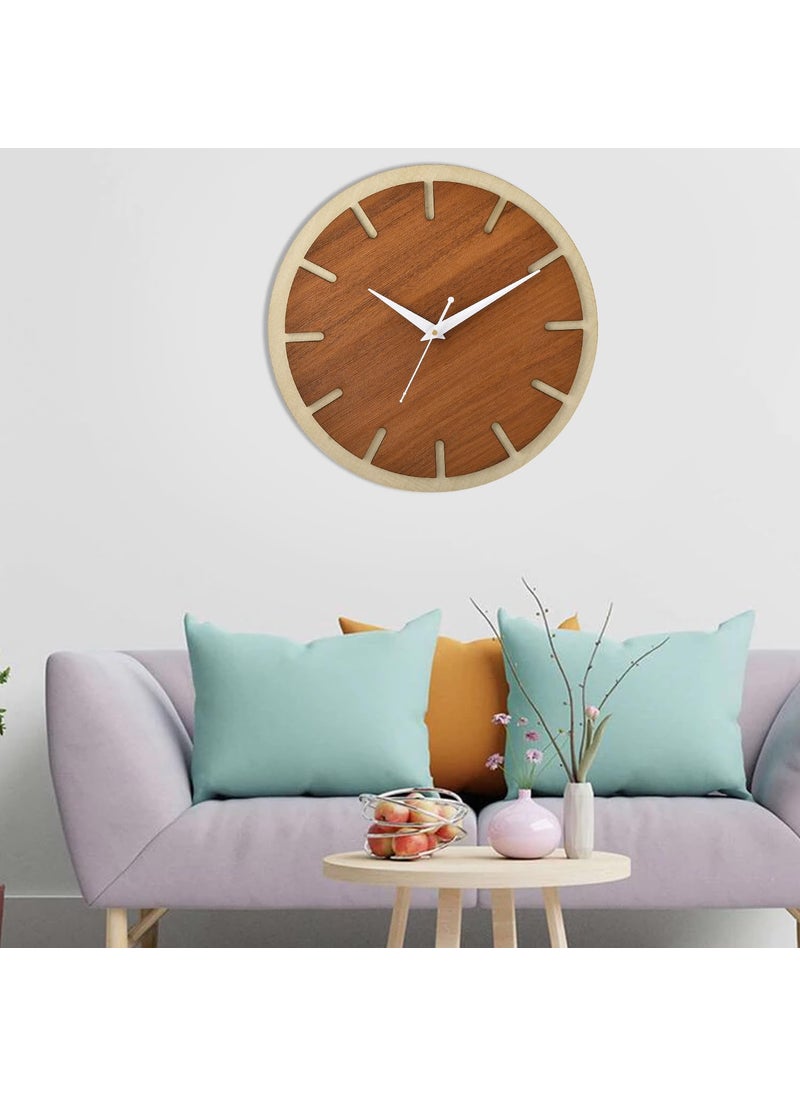 Ingo creation Decorative Silent NonTicking Wooden Wall Clock for Home Stylish Latest 12 Inch Designer Wall Clock for Home Living Room Bedroom Office Hall Kitchen