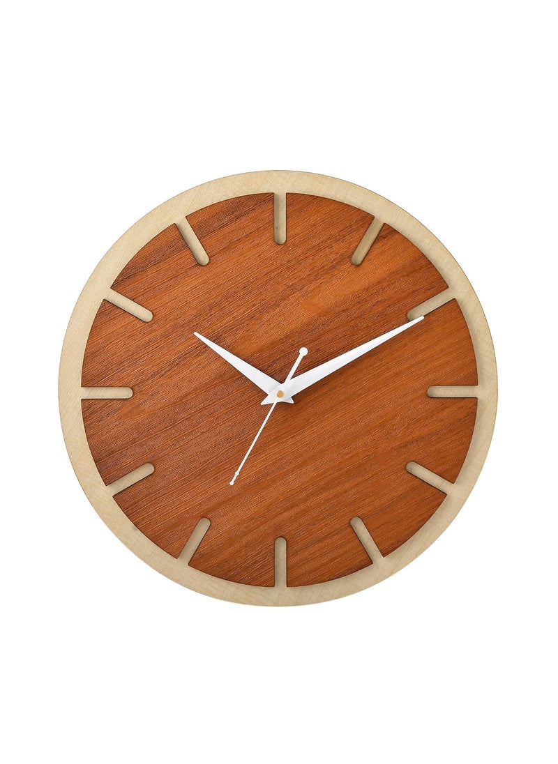 Ingo creation Decorative Silent NonTicking Wooden Wall Clock for Home Stylish Latest 12 Inch Designer Wall Clock for Home Living Room Bedroom Office Hall Kitchen