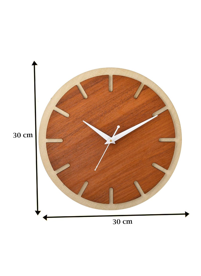 Ingo creation Decorative Silent NonTicking Wooden Wall Clock for Home Stylish Latest 12 Inch Designer Wall Clock for Home Living Room Bedroom Office Hall Kitchen