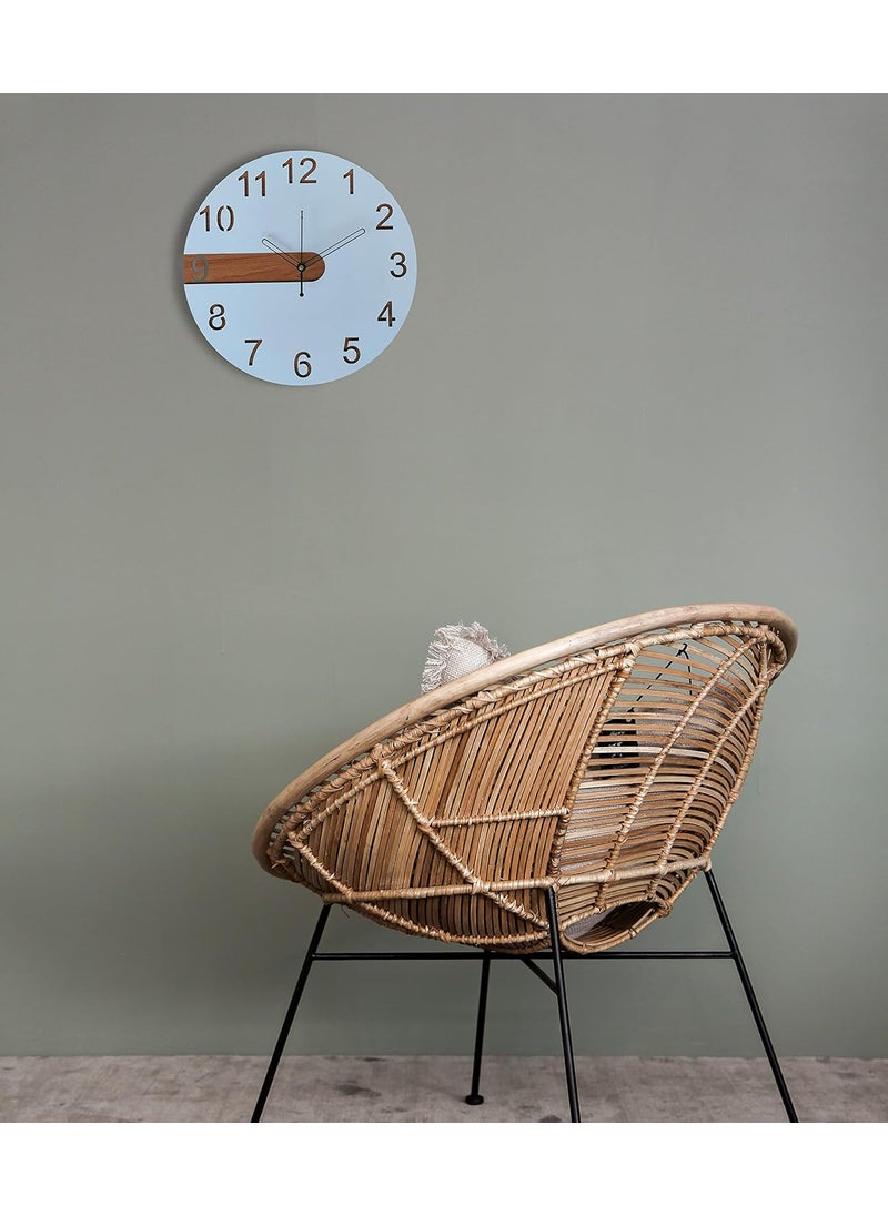 Auromin MDF Wooden Stylish Fancy Big Size Antique Design Wall Clock for Living Room Bedroom Office Hall and Home Decor30 cm White