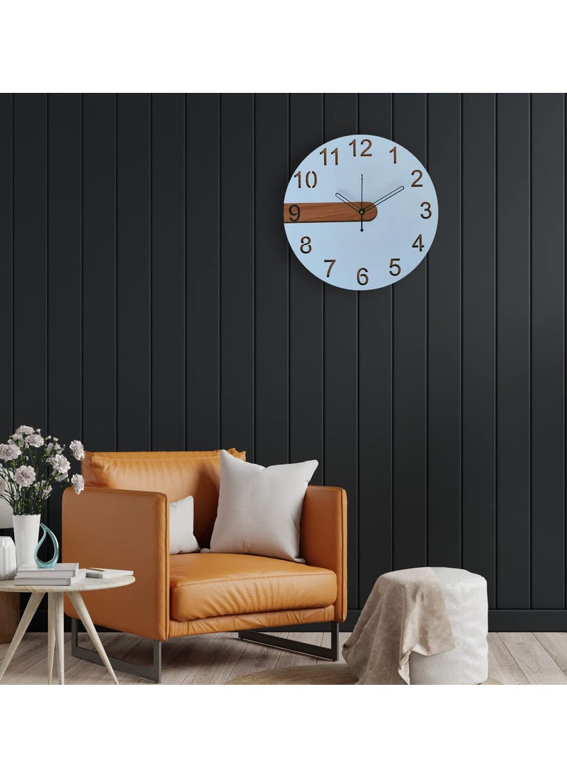 Auromin MDF Wooden Stylish Fancy Big Size Antique Design Wall Clock for Living Room Bedroom Office Hall and Home Decor30 cm White