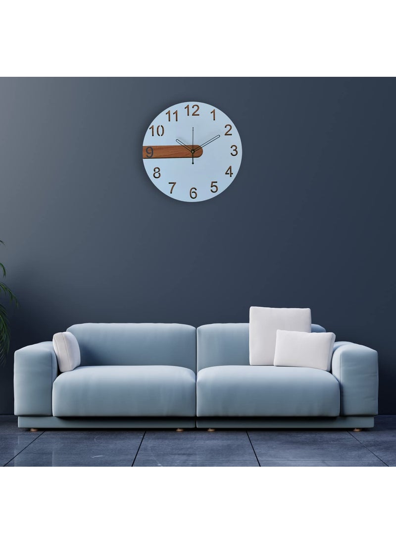 Auromin MDF Wooden Stylish Fancy Big Size Antique Design Wall Clock for Living Room Bedroom Office Hall and Home Decor30 cm White