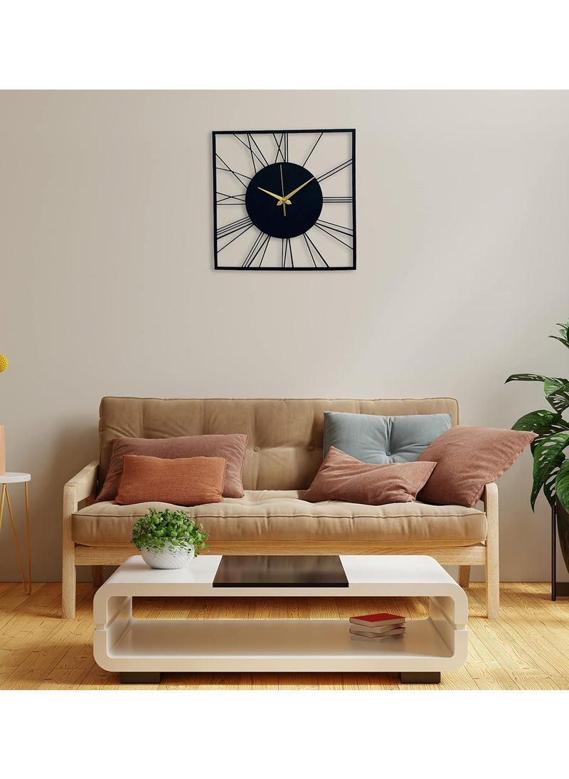 AUROMIN THE ART OF INGENUITY Auromin Stylish Metal Wall Clock for Home and Hall Living Room Bedroom Office Antique Big Size Style 3 40cmBlack