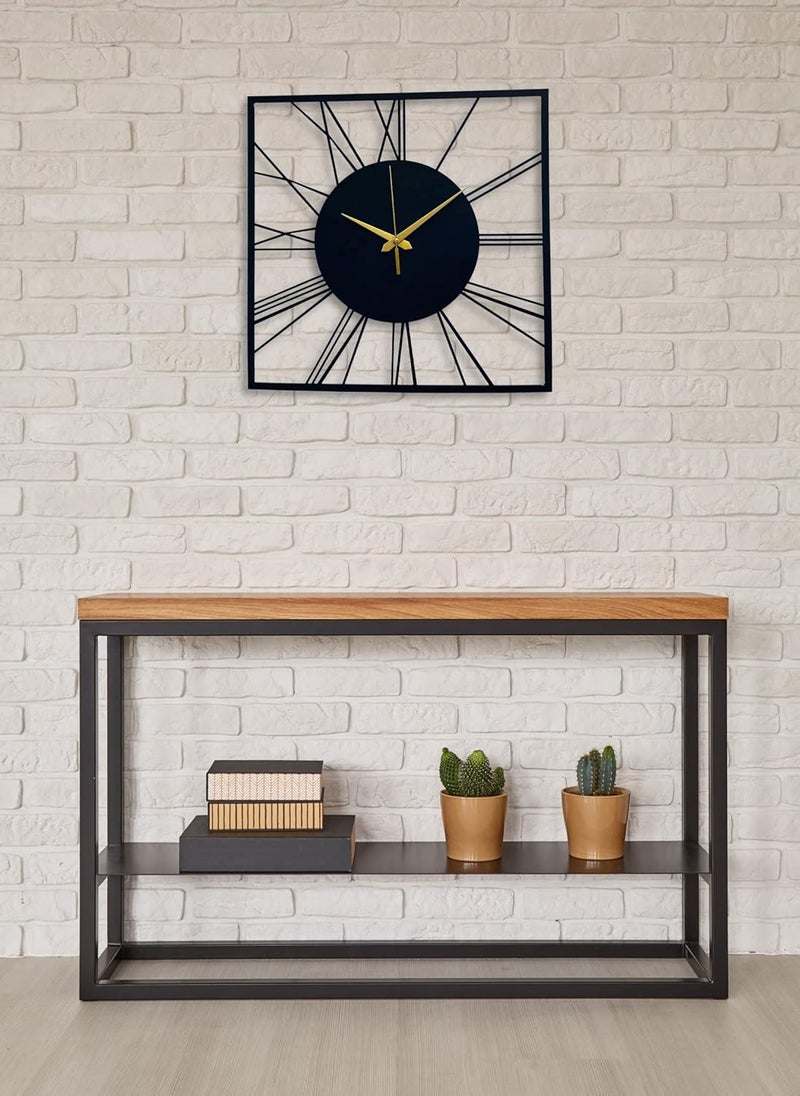 AUROMIN THE ART OF INGENUITY Auromin Stylish Metal Wall Clock for Home and Hall Living Room Bedroom Office Antique Big Size Style 3 40cmBlack