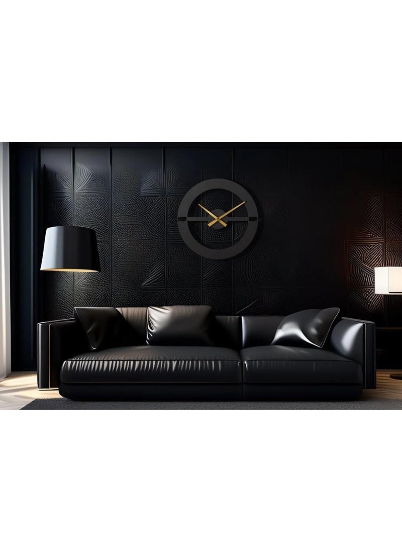 Decorila Stylish Metal Wall Clock for Living RoomAntique Big Size Modern Wall Watch for Bedroom Office Kitchen Hall Home Decor 40 cm Black DA30