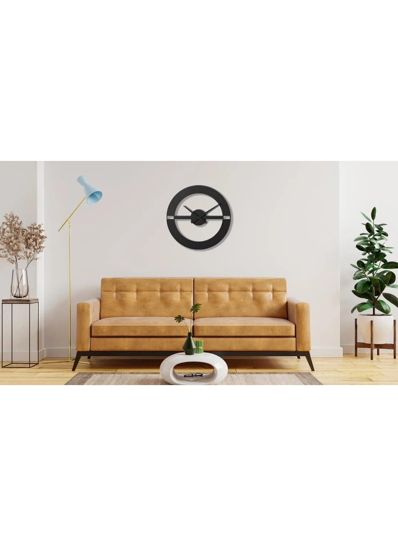 Decorila Stylish Metal Wall Clock for Living RoomAntique Big Size Modern Wall Watch for Bedroom Office Kitchen Hall Home Decor 40 cm Black DA30
