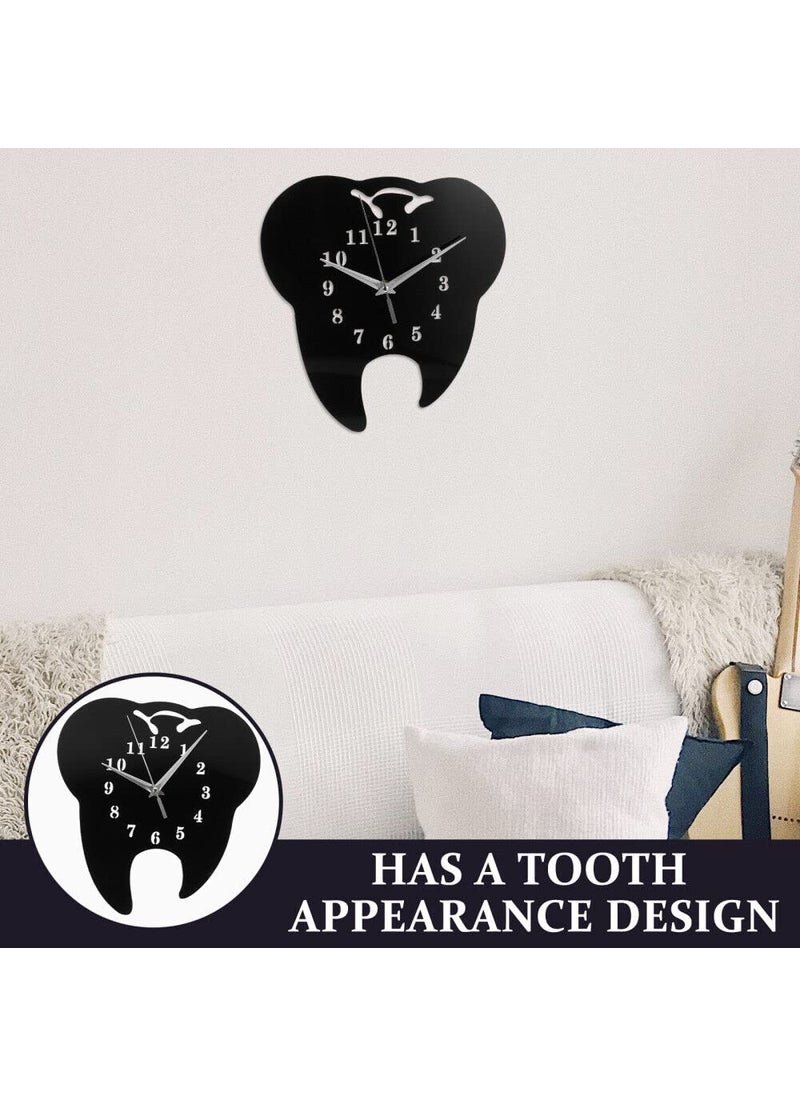 NABSTER Wooden Black Dentist Wall Clock for DentistDental Clinic Made with Russian Birch Wood Modern Design for Gifting Office Home Living Room Decor 12 inch Black