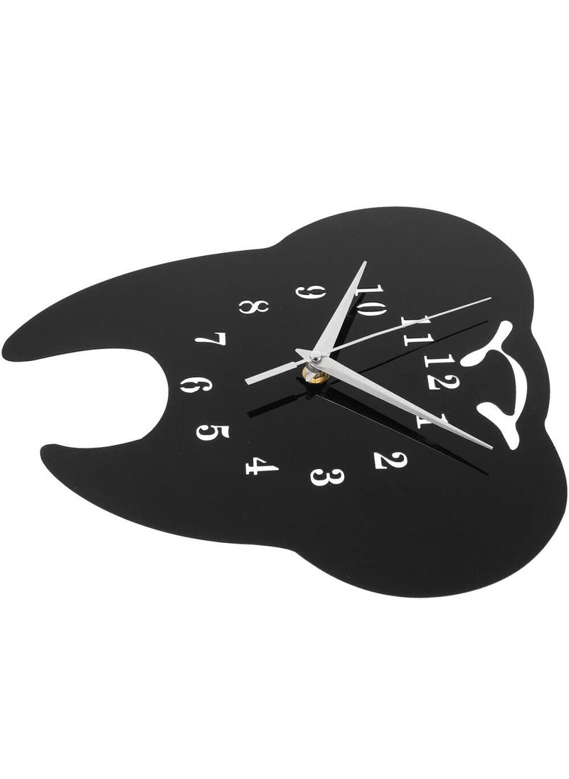 NABSTER Wooden Black Dentist Wall Clock for DentistDental Clinic Made with Russian Birch Wood Modern Design for Gifting Office Home Living Room Decor 12 inch Black