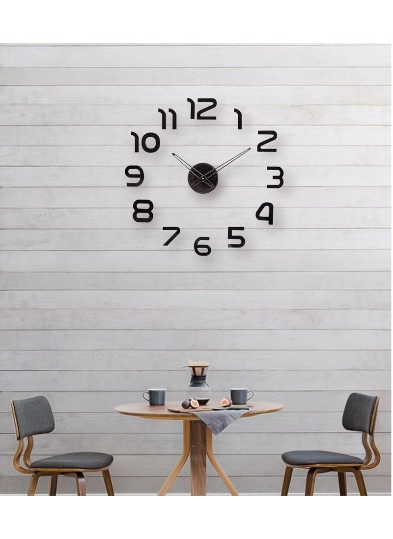 INLERA Wall Clock Frameless 3DStyle Analog Timekeeper for Home Living Room Bedroom Office BatteryPowered Modern House Decoration with Number Sticker Decals