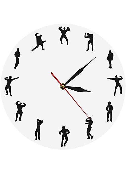 NABSTER Gym Decorative Designer Wall Clock to Your Favorite Fitness Enthusiast or Trainer Handmade and Personalized Ideal for Fitness Centers and Professional Workouts Perfect for Birthdays