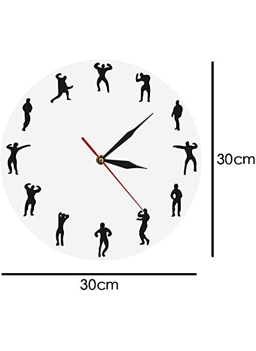 NABSTER Gym Decorative Designer Wall Clock to Your Favorite Fitness Enthusiast or Trainer Handmade and Personalized Ideal for Fitness Centers and Professional Workouts Perfect for Birthdays