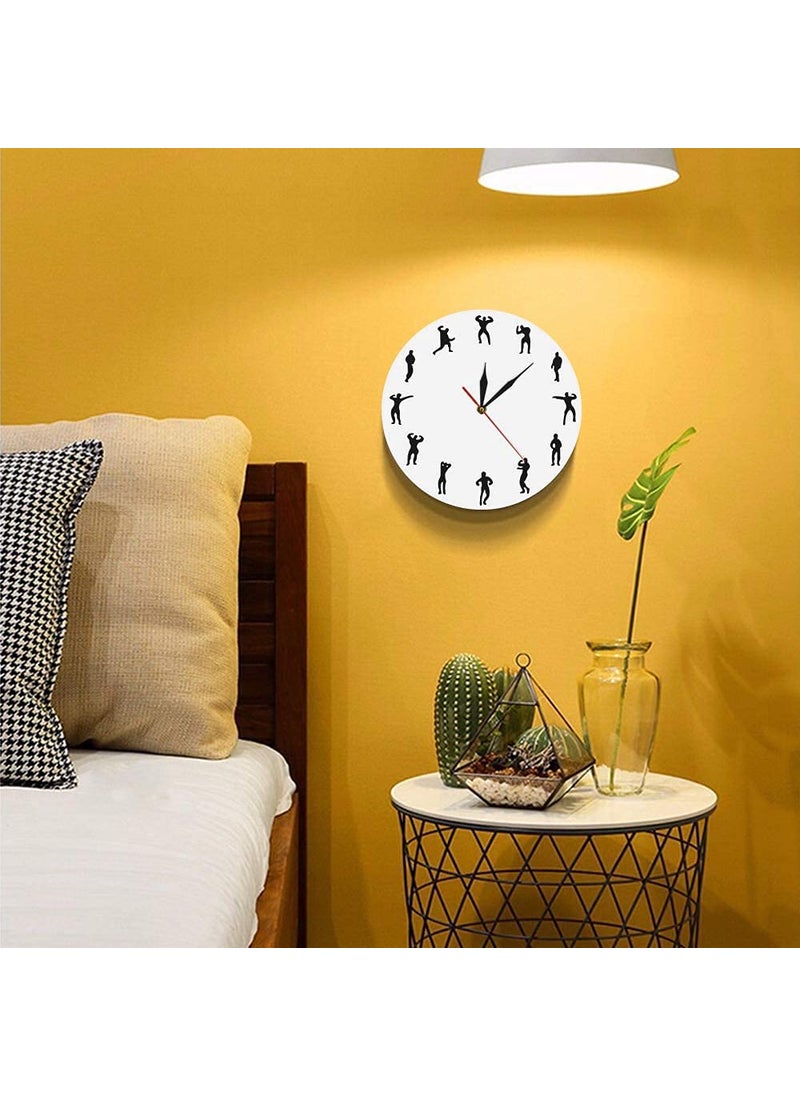 NABSTER Gym Decorative Designer Wall Clock to Your Favorite Fitness Enthusiast or Trainer Handmade and Personalized Ideal for Fitness Centers and Professional Workouts Perfect for Birthdays