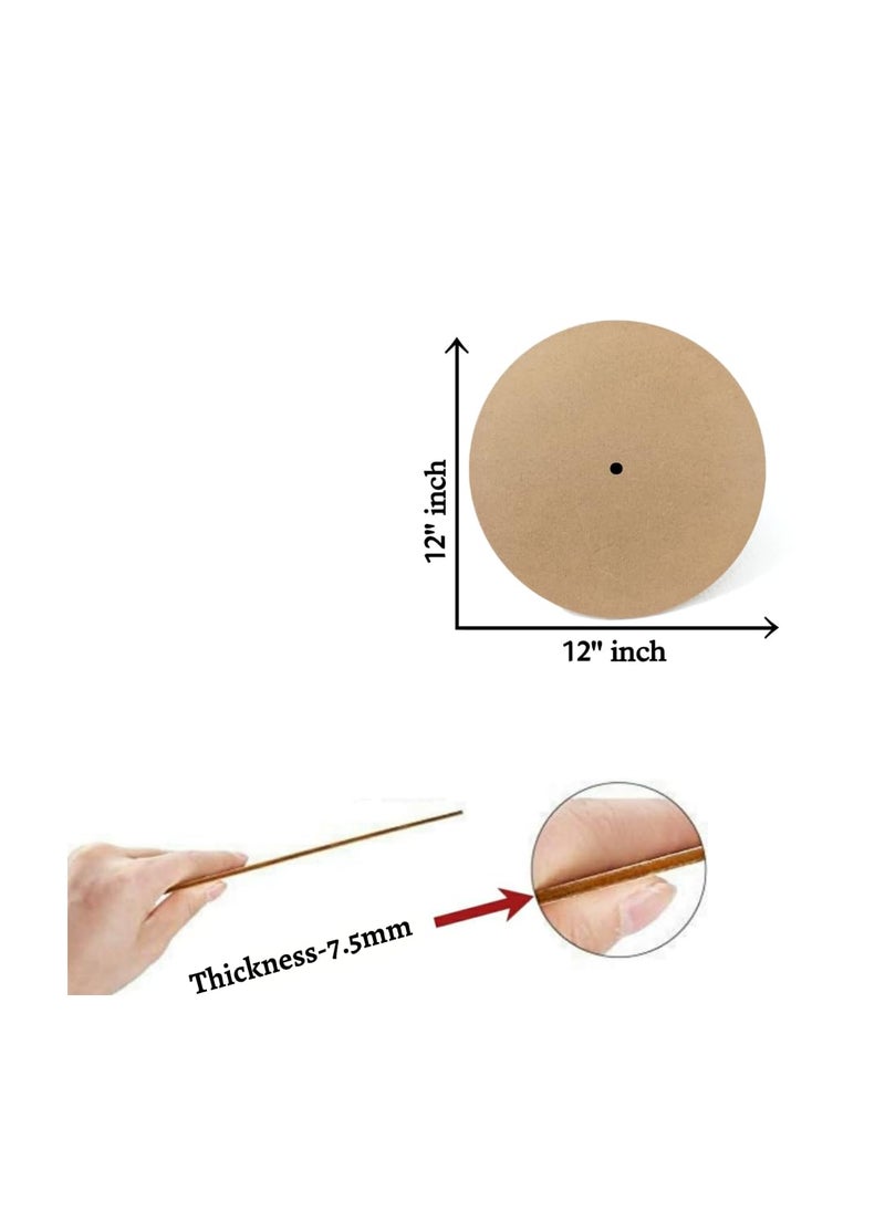 Epoxy Fusion 12 inch DIY Resin Clock Making kit Round MDF Base 75mm Thick for DIY Clocks and MDF Board for Resin Wall Clock Black Plain Pati