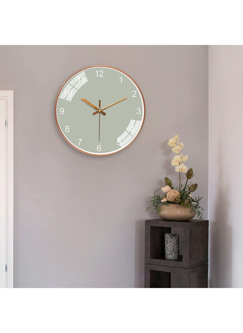 ZEPOLI Wall Clock for Home Hall Living Bedroom Kitchen 12 inch Silent Quartz Decorative Wall Round Pastel Clock