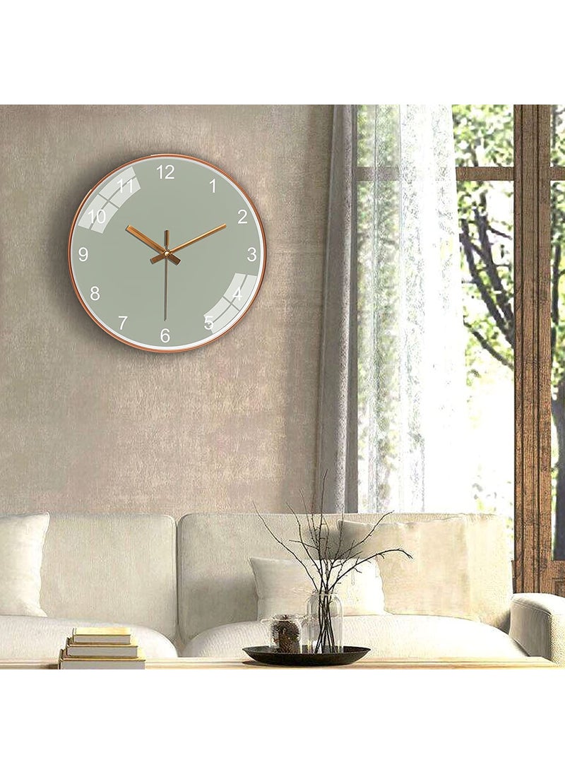 ZEPOLI Wall Clock for Home Hall Living Bedroom Kitchen 12 inch Silent Quartz Decorative Wall Round Pastel Clock
