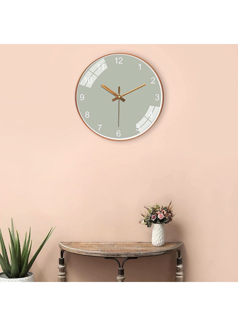 ZEPOLI Wall Clock for Home Hall Living Bedroom Kitchen 12 inch Silent Quartz Decorative Wall Round Pastel Clock