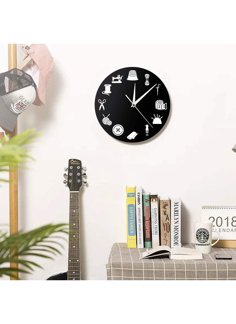 NABSTER Tailors Best Gift Sewing Room Decor Modern Wall Clock Craft Room Professional Clock Vintage Tailor Shop Seamstress Gift fro Birthday Anniversary