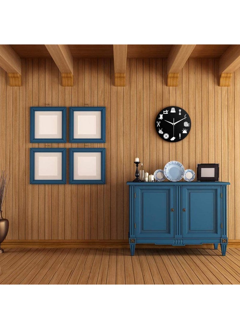 NABSTER Tailors Best Gift Sewing Room Decor Modern Wall Clock Craft Room Professional Clock Vintage Tailor Shop Seamstress Gift fro Birthday Anniversary