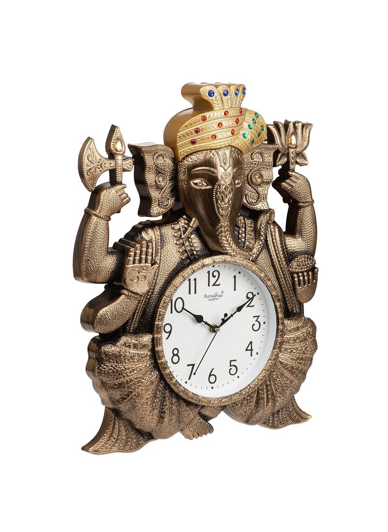 Harbour Analog Latest Stylish New Models Wall Clock with God Ganesh Frame for Home Living Room Hall Bedroom Size Height 43 CM X Width 33 CM Home Decor Big Size Wall Clock Gns ST 3