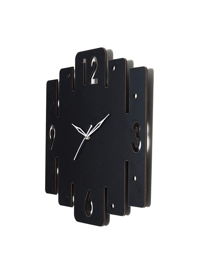 Ingo creation Wooden Silent Movement Wall Clock Without Frame for Home Office Living Room BedroomBlack