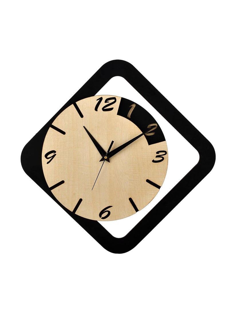 Ingo creation Wall Clock for Home Living Room Bedroom Kitchen Wooden Analog Stylish Silent NonTicking Wall Clock 15 Inches Decorative Square Wall Clock