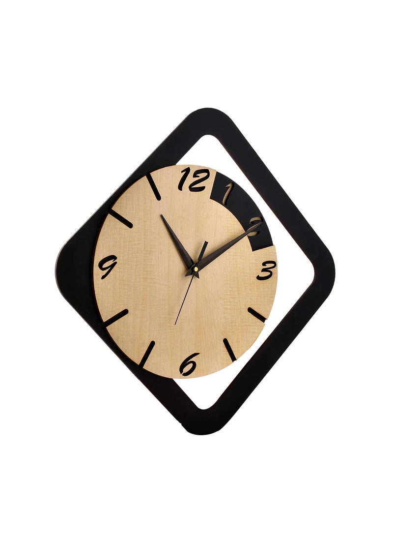 Ingo creation Wall Clock for Home Living Room Bedroom Kitchen Wooden Analog Stylish Silent NonTicking Wall Clock 15 Inches Decorative Square Wall Clock