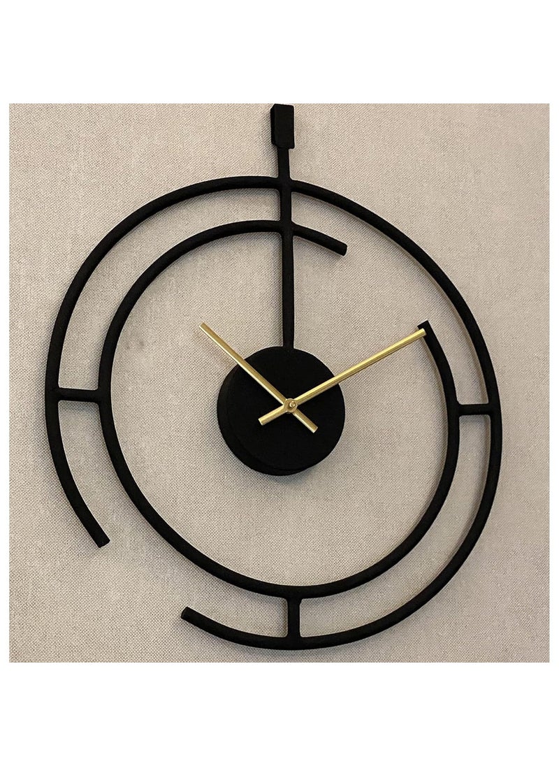 Ingo creation Metal Wall Clock for Home Decor and Hall Home Big Size Living Room Hall Bedroom Stylish Clock Black Finish 40 x 40