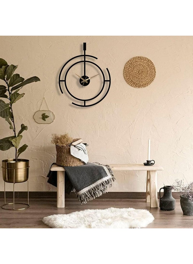 Ingo creation Metal Wall Clock for Home Decor and Hall Home Big Size Living Room Hall Bedroom Stylish Clock Black Finish 40 x 40