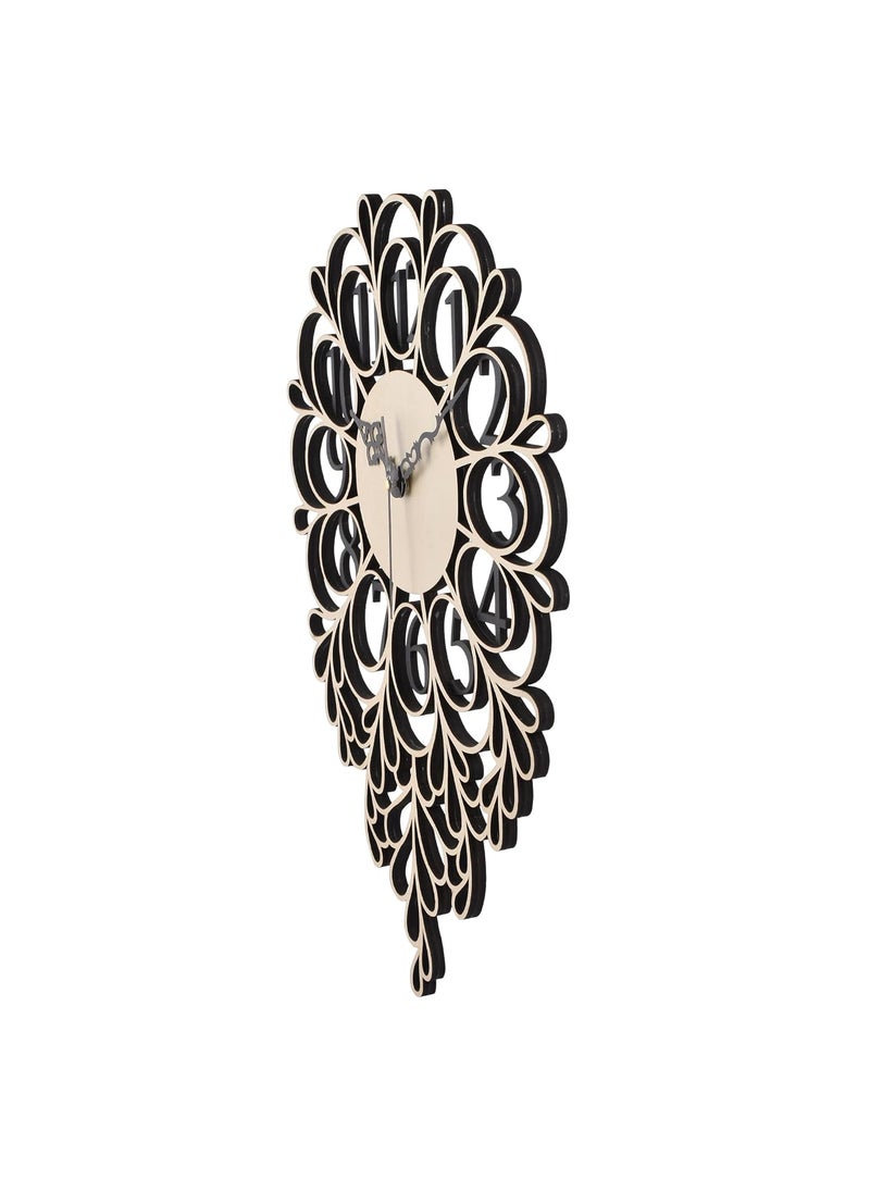 Nozvera Silent NonTicking Wooden Wall Clock for Home Stylish Latest 15 Inch Designer Wall Clock for Home Living Room Bedroom Office Hall Beige