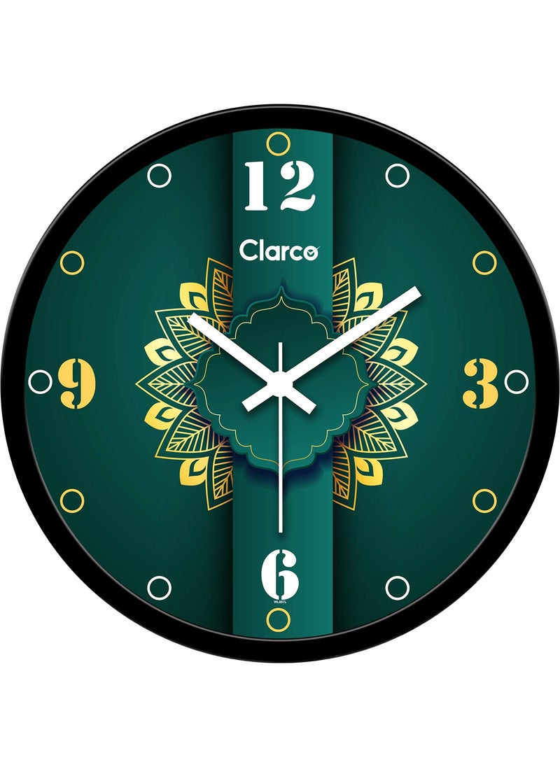 Clarco Designer Decorative Analogue Round Plastic Wall Clock with Glass for HomeLiving RoomBedroomKitchenOffice 12 x 12 Inch 30 x 30 cmWL_867L