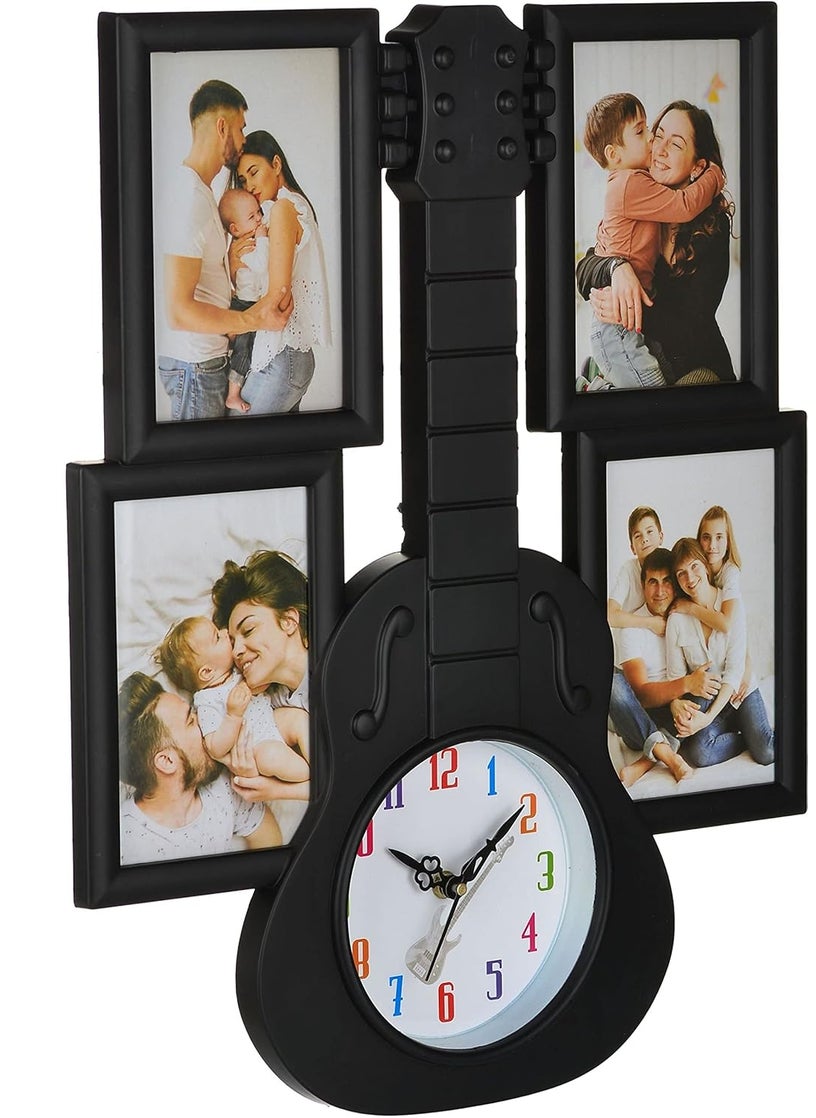 Harbour Analog Latest Stylish New Models Wall Clock with Photo Frames for Home Living Room Hall Bedroom Size Height 435 CM X Width 355 CM Home Decor Big Size Wall Clock Strt 2