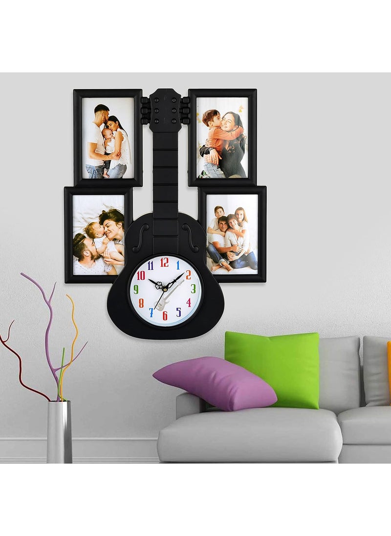 Harbour Analog Latest Stylish New Models Wall Clock with Photo Frames for Home Living Room Hall Bedroom Size Height 435 CM X Width 355 CM Home Decor Big Size Wall Clock Strt 2